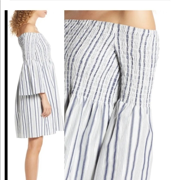 SAM EDELMAN Metallic StripeOff the Shoulder Dress - Picture 2 of 12